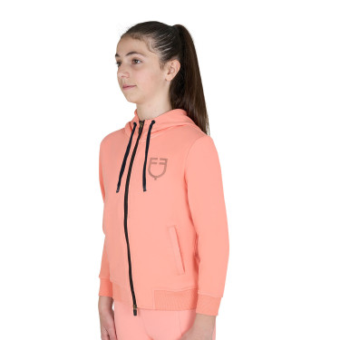 Sudadera infantil unisex con capucha y cremallera frontal Flor del desierto Rosa