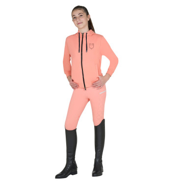 Sudadera infantil unisex con capucha y cremallera frontal Flor del desierto Rosa