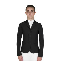 Chaqueta infantil unisex de concurso con cremallera y botones Negro