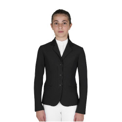 Chaqueta infantil unisex de concurso con cremallera y botones Negro