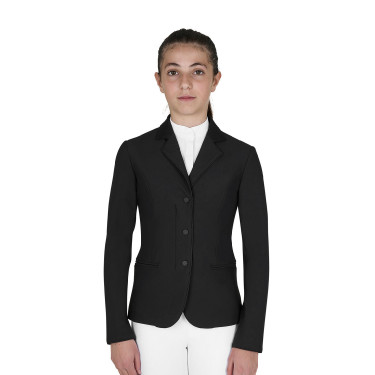 Chaqueta infantil unisex de concurso con cremallera y botones Negro