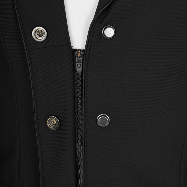 Chaqueta infantil unisex de concurso con cremallera y botones Negro