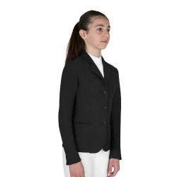 Chaqueta infantil unisex de concurso con cremallera y botones Negro