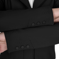 Chaqueta infantil unisex de concurso con cremallera y botones Negro