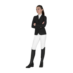 Chaqueta infantil unisex de concurso con cremallera y botones Negro