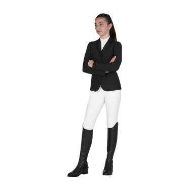 Chaqueta infantil unisex de concurso con cremallera y botones Negro