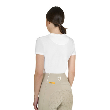 Camiseta de mujer Horse Palm de algodón Blanco