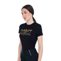Camiseta mujer Horse Love de algodón Negro