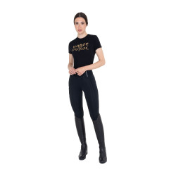 Camiseta mujer Horse Love de algodón Negro