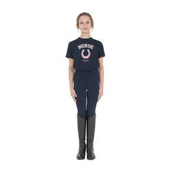 Camiseta niña Horse Team de algodón Marino Azul marino
