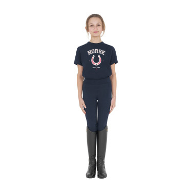 Camiseta niña Horse Team de algodón Marino Azul marino