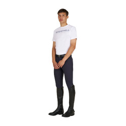 Camiseta básica de hombre con inscripción en el pecho Blanco