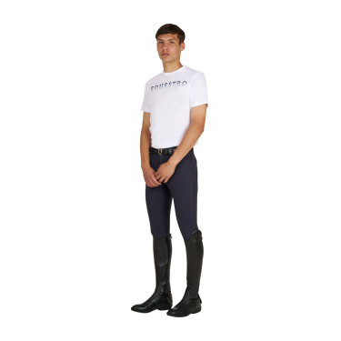 Camiseta básica de hombre con inscripción en el pecho Blanco