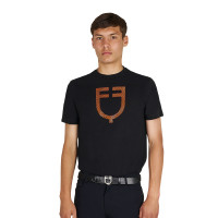 Camiseta básica de hombre con logo brillante Negro / negro
