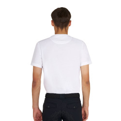 Camiseta básica de hombre con logo brillante Blanco / tomate cherry