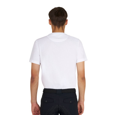Camiseta básica de hombre con logo brillante Blanco / tomate cherry