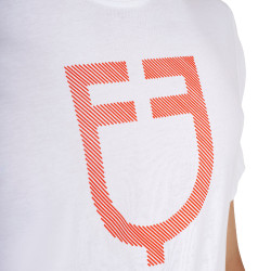 Camiseta básica de hombre con logo brillante Blanco / tomate cherry