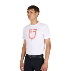 Camiseta básica de hombre con logo brillante Blanco / tomate cherry