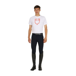 Camiseta básica de hombre con logo brillante Blanco / tomate cherry