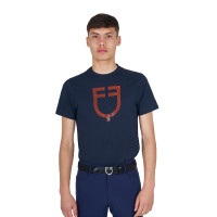 Camiseta básica de hombre con logo brillante Azúl marino / azúl marino