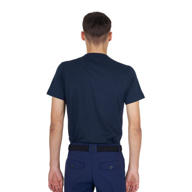 Camiseta básica de hombre con logo brillante Azúl marino / azúl marino