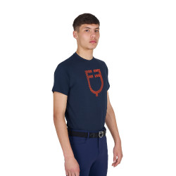 Camiseta básica de hombre con logo brillante Azúl marino / azúl marino