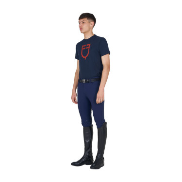 Camiseta básica de hombre con logo brillante Azúl marino / azúl marino