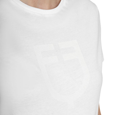 Camiseta básica de mujer con logo brillante tono sobre tono Blanco