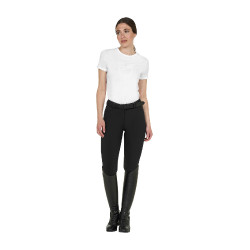 Camiseta básica de mujer con logo brillante tono sobre tono Blanco
