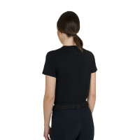 Camiseta de mujer con strass de algodón Negro
