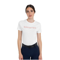 Camiseta de mujer con strass de algodón Blanco