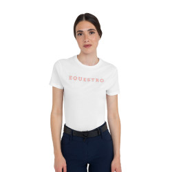 Camiseta de mujer con strass de algodón Blanco