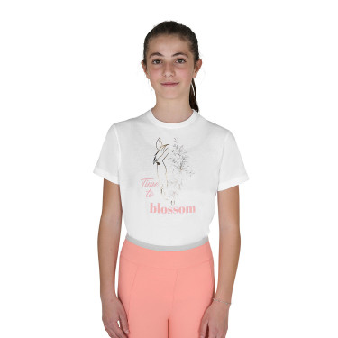 Camiseta niña Time to Blossom de algodón Blanco