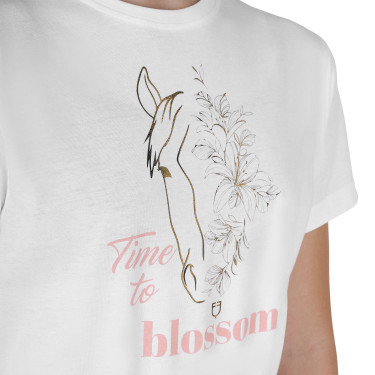 Camiseta niña Time to Blossom de algodón Blanco