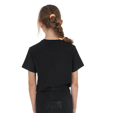 Camiseta niña Time to Blossom de algodón Negro