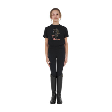 Camiseta niña Time to Blossom de algodón Negro