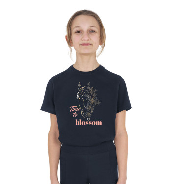 Camiseta niña Time to Blossom de algodón Marino Azul marino
