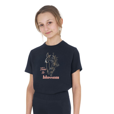 Camiseta niña Time to Blossom de algodón Marino Azul marino