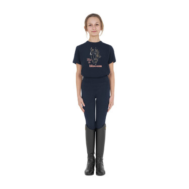Camiseta niña Time to Blossom de algodón Marino Azul marino