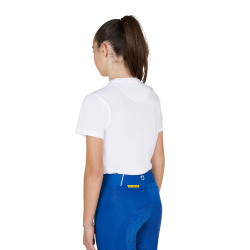 Camiseta infantil unisex Horse Jump Glossy de algodón Blanco