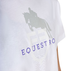 Camiseta infantil unisex Horse Jump Glossy de algodón Blanco