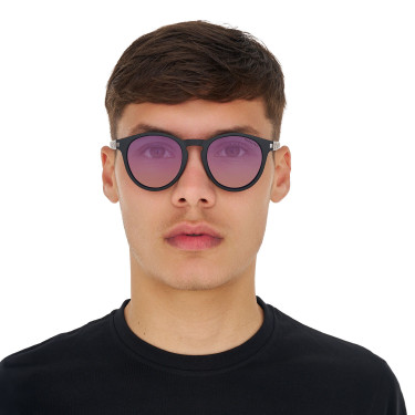 Gafas de sol deportivas polarizadas modelo Heulwen Negro mate / degradado violeta rosa