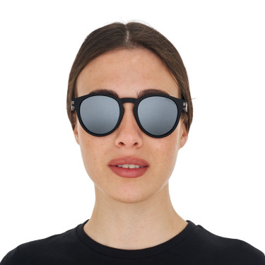 Gafas de sol deportivas polarizadas modelo Heulwen Negro mate / plata revo