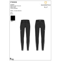 Pantalones de mujer de talle alto con logotipo de strass Negro