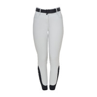 Pantalones de mujer de talle alto con logotipo de strass Niebla del puerto Gris