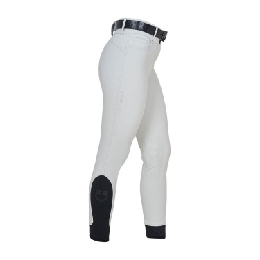 Pantalones de mujer de talle alto con logotipo de strass