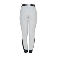 Pantalones de mujer de talle alto con logotipo de strass Niebla del puerto Gris