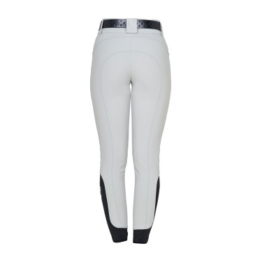 Pantalones de mujer de talle alto con logotipo de strass