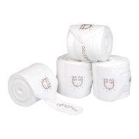 Vendas de forro polar con logo de strass Blanco