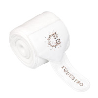 Vendas de forro polar con logo de strass Blanco